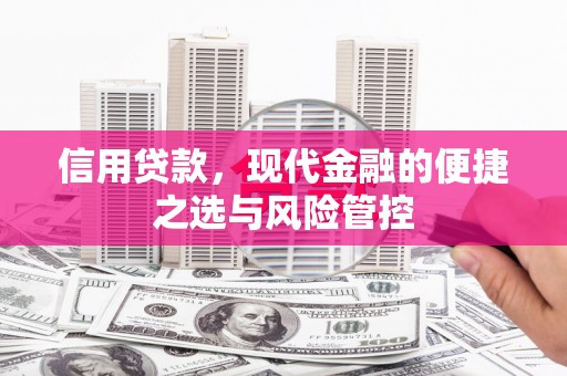 盖州信用贷款，现代金融的便捷之选与风险管控
