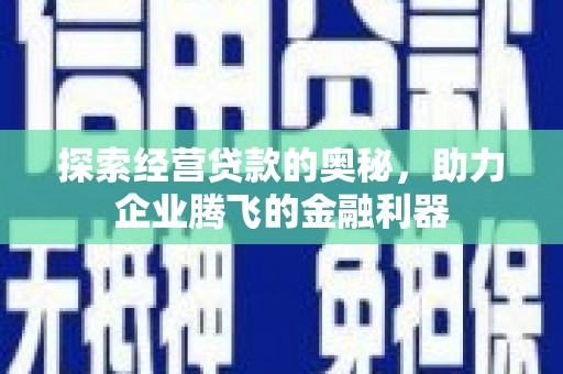景东探索经营贷款的奥秘，助力企业腾飞的金融利器