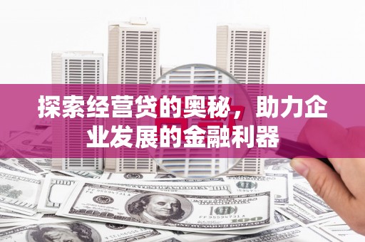 扶绥探索经营贷的奥秘，助力企业发展的金融利器