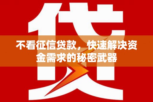 镇平不看征信贷款，快速解决资金需求的秘密武器
