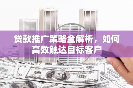 灌云贷款推广策略全解析，如何高效触达目标客户
