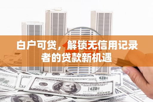 保税区白户可贷，解锁无信用记录者的贷款新机遇